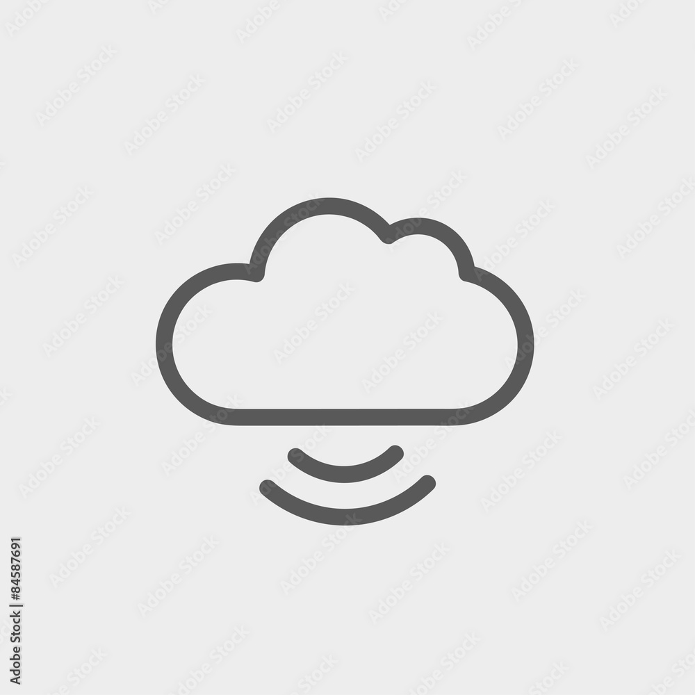 Cloud computing thin line icon Cloud computing thin line icon