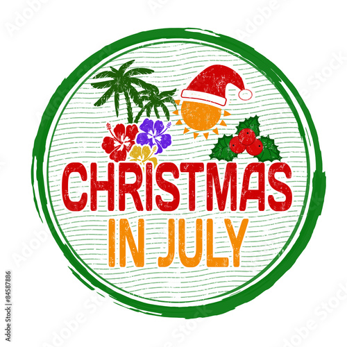 Christmas in july stamp