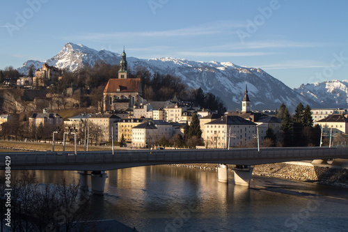 Cityscape at the river Salzach in Salzburg, Austria, 2015 © carso80