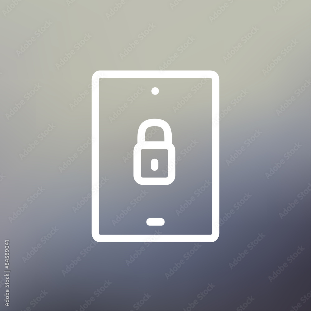 Smartphone security thin line icon Smartphone security thin line icon