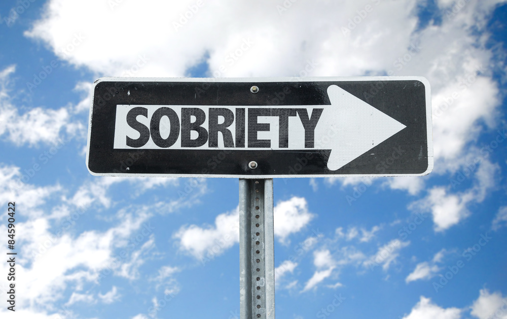 Sobriety direction sign with sky background Sobriety direction sign with sky background