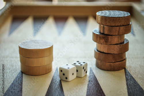 Backgammon and dices