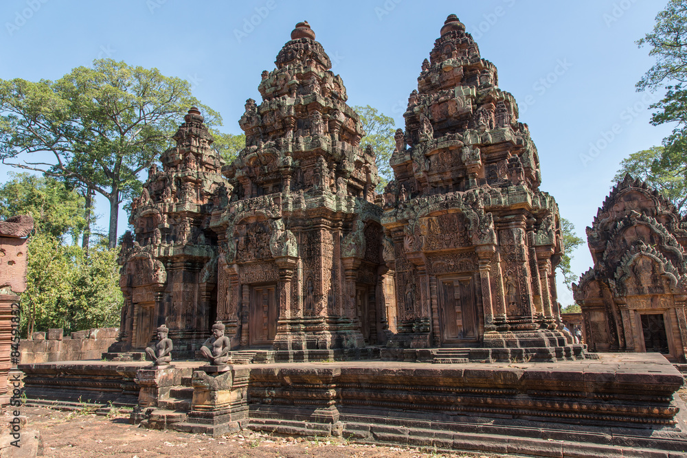Naklejka premium Brasat Bantey Srei, Angkor Wat, Kambodscha, TempleTempel, Siem Reap