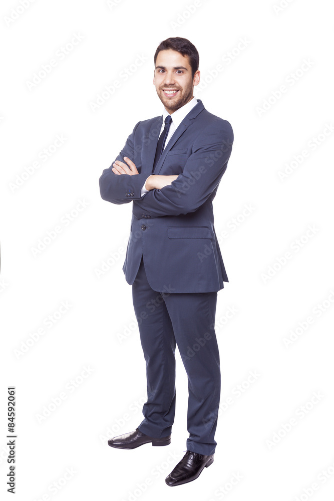 Handsome businessman standing on a white background Handsome businessman standing on a white background