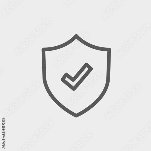 Free Download Shield with check mark thin line icon - GFXLoad
