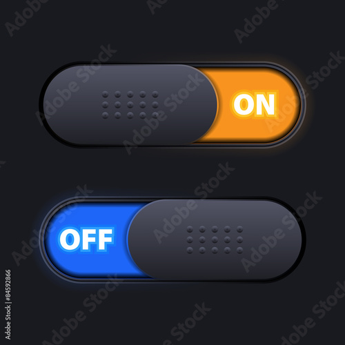 On Off sliders vector