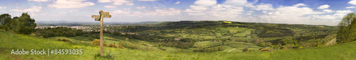Cotswold way vista across green fields