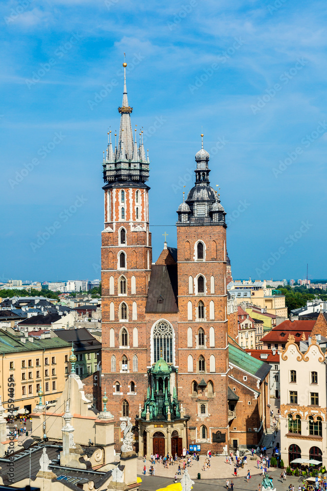 St. Mary's Church in a historical part of Krakow
