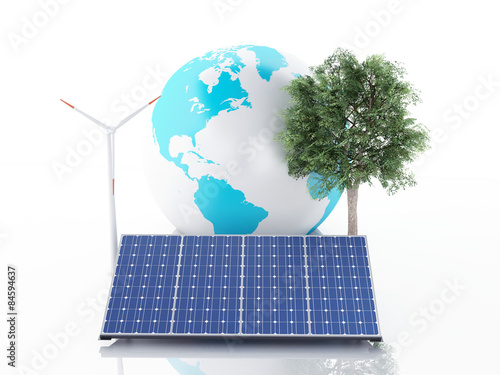 3d earth globe. eco energy concept