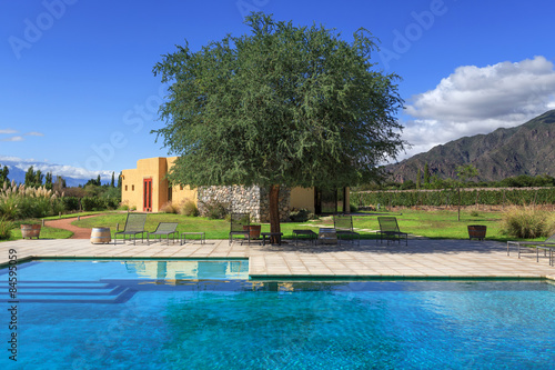 Swimming pool in the vineyard and in Cafayate, northern Argentin © sunsinger