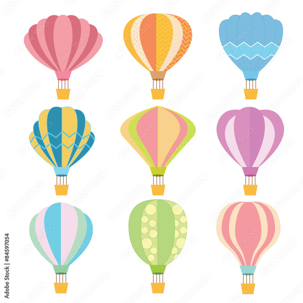 Colorful Hot Air Balloon with shape variation and color Colorful Hot Air Balloon with shape variation and color
