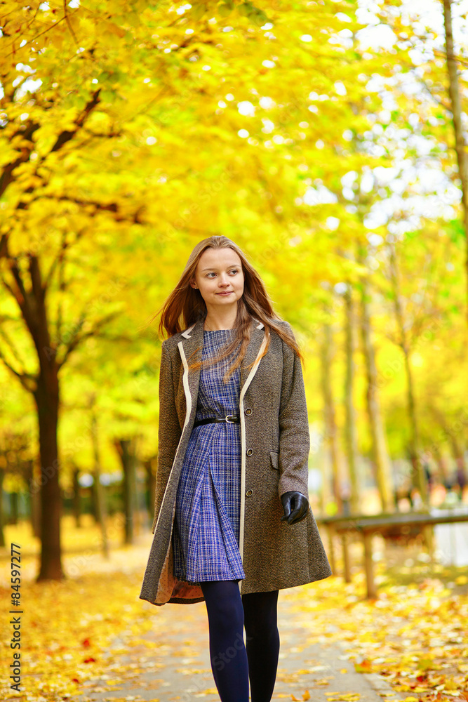 Young girl in Paris on a fall day Young girl in Paris on a fall day