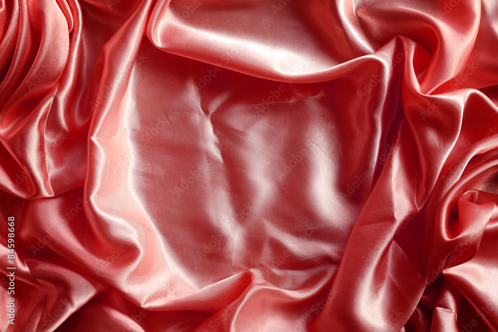 Fototapeta premium Red fabric silk for background