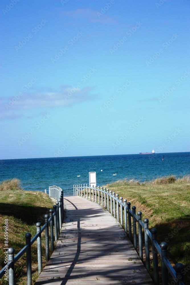 Way to a coastal Landscape - View to Beach of Binz Baltic Sea