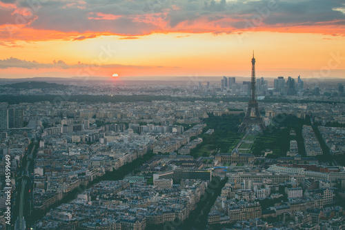 The Cityscape with eiffel tower in Paris, France © orpheus26