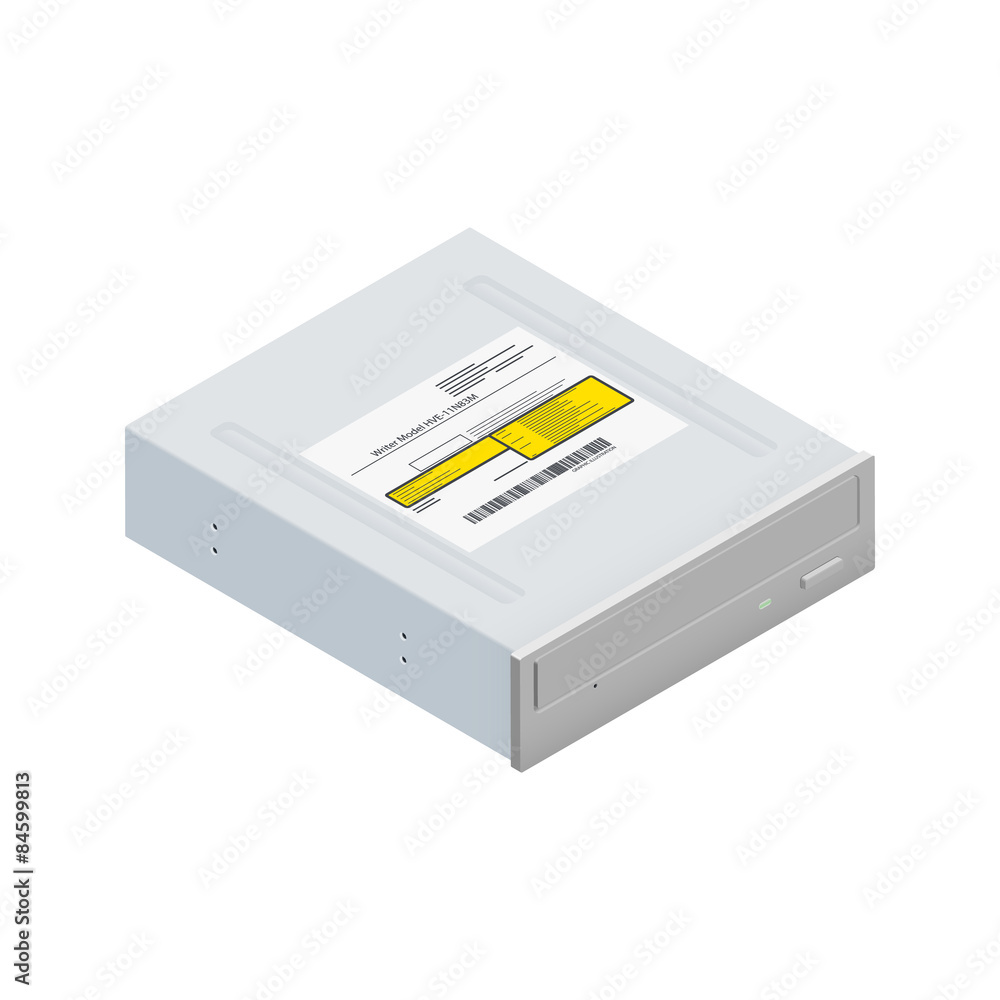 Obraz premium Cd writer detailed isometric icon