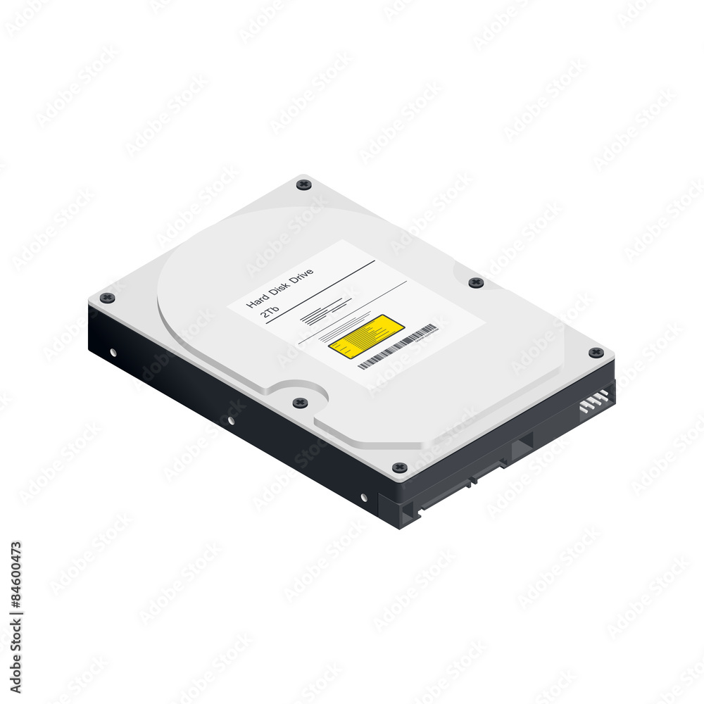 Detailed hdd isometric icon Detailed hdd isometric icon