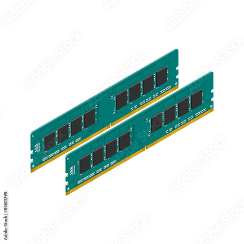 Random access memory detailed isometric icon