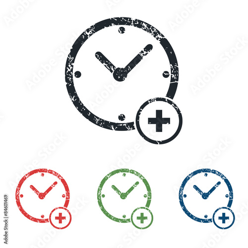 Add time grunge icon set