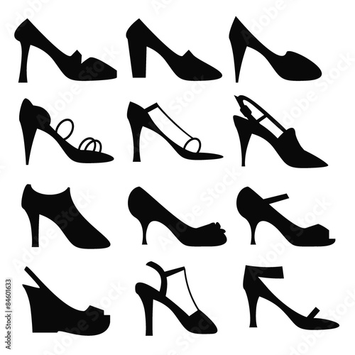 Silhouette of sexy woman fashion high heel shoe