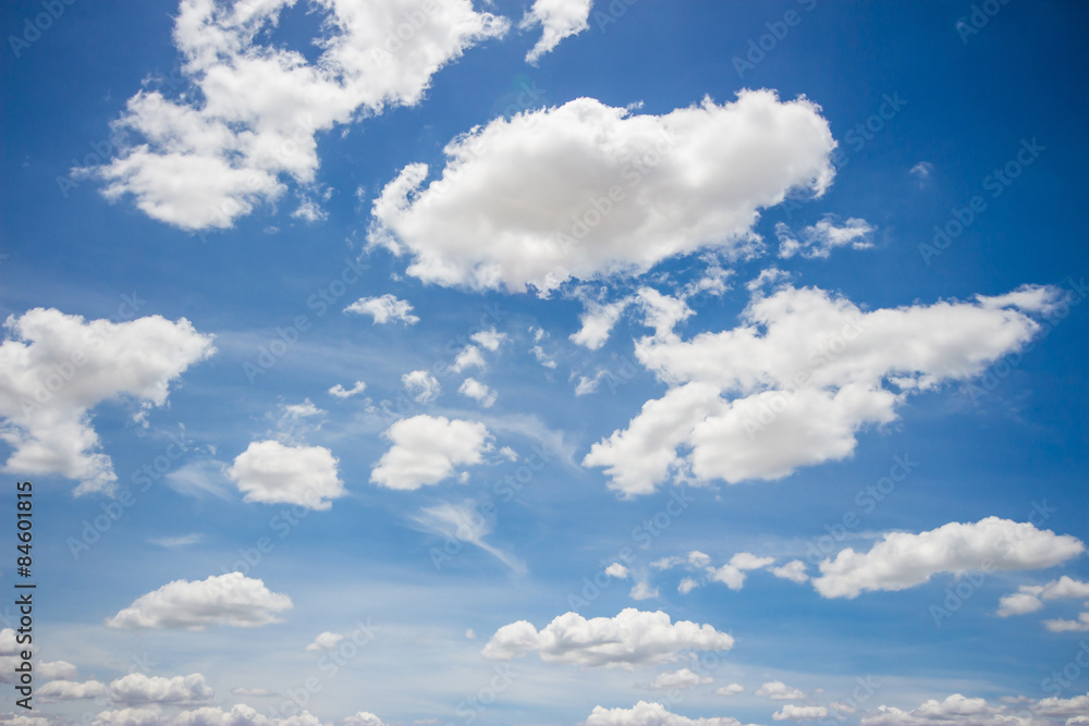 Blue sky with clouds many cubes Blue sky with clouds many cubes