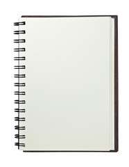 recycle paper notebook right page with clipping path
