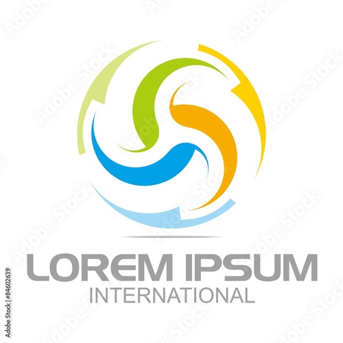 Logo Abstract Spin Circle Business Vector