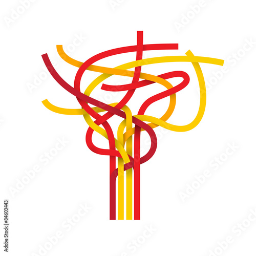 Vector sign abstract tree, spanish flag