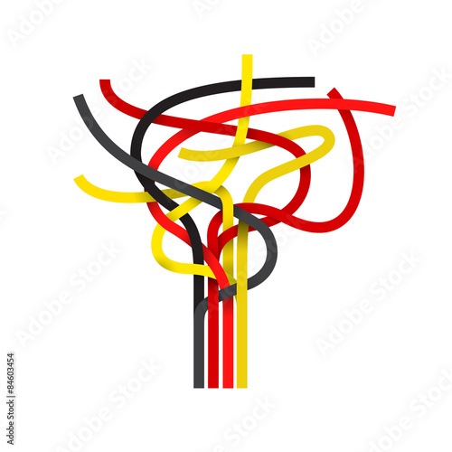 Vector sign abstract tree, german flag