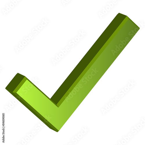 green three dimensional checkmark