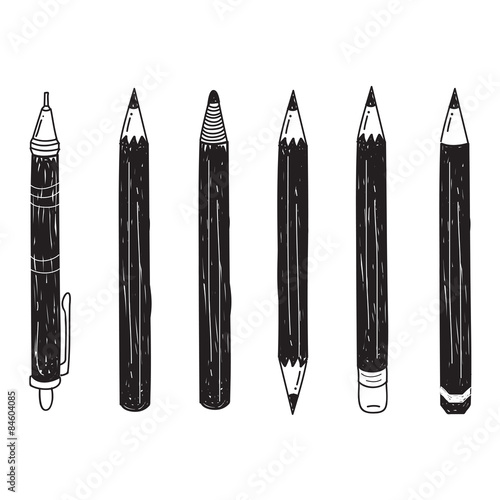 set of pencil doodle