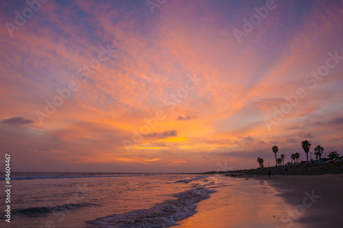 Pink and Peach Ocean Sunset © kenkistler1