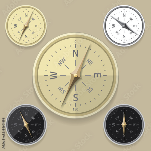 Compass flat style. EPS10.