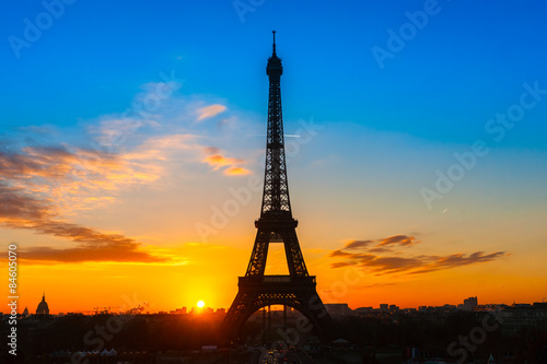 Eiffel tower at sunrise  Paris.