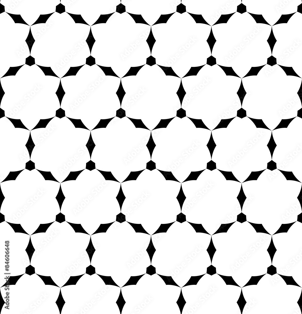 Fototapeta premium Black and white geometric seamless pattern, abstract background.
