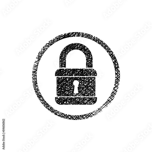 Lock vector icon with hand ...
