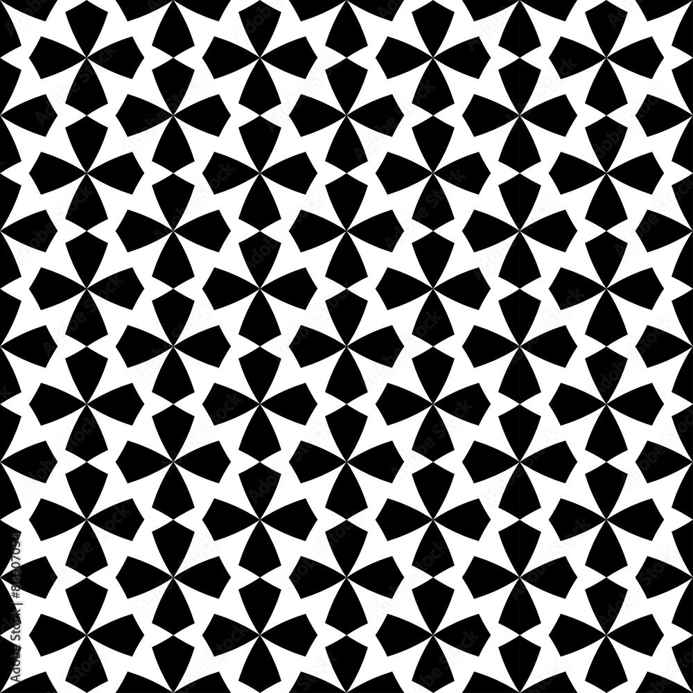 Black and white geometric seamless pattern, abstract background.