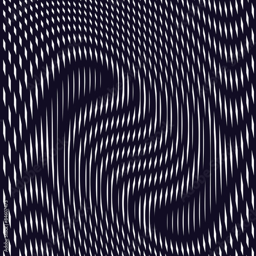 Optical background with monochrome geometric lines. Moire patter