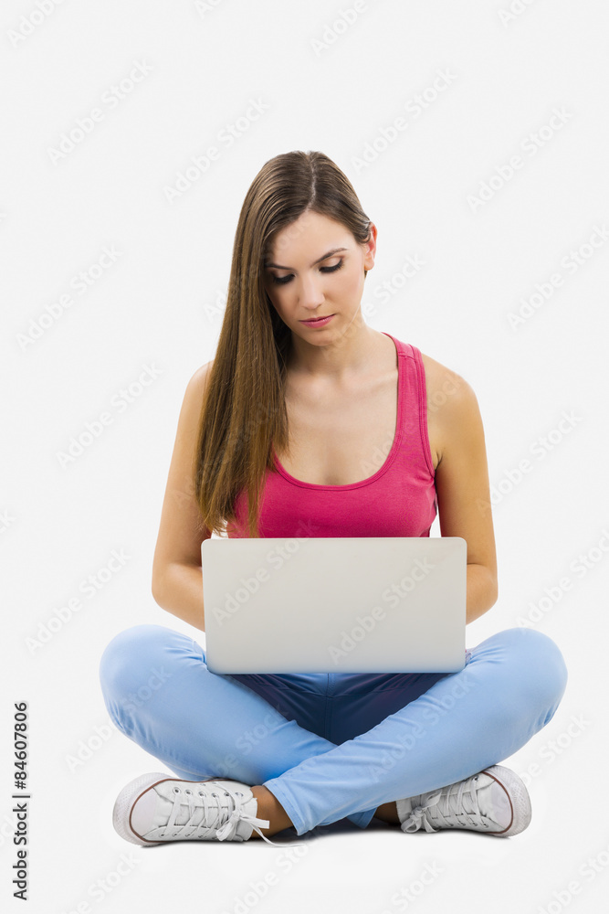Woking with a laptop Woking with a laptop