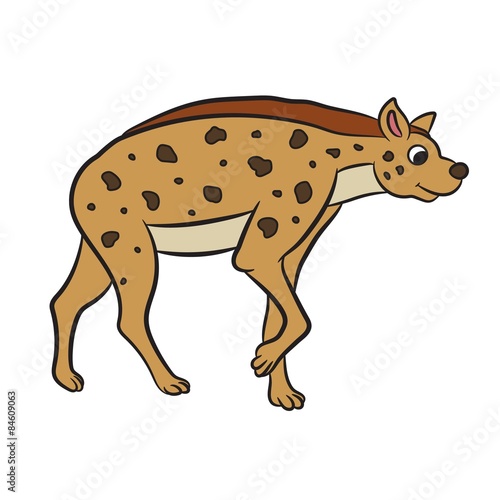 Illustration of hyena standing. Vector  