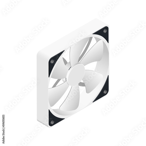 Computer fan isometric detailed icon