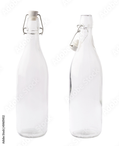 Empty glass bottle with the cap