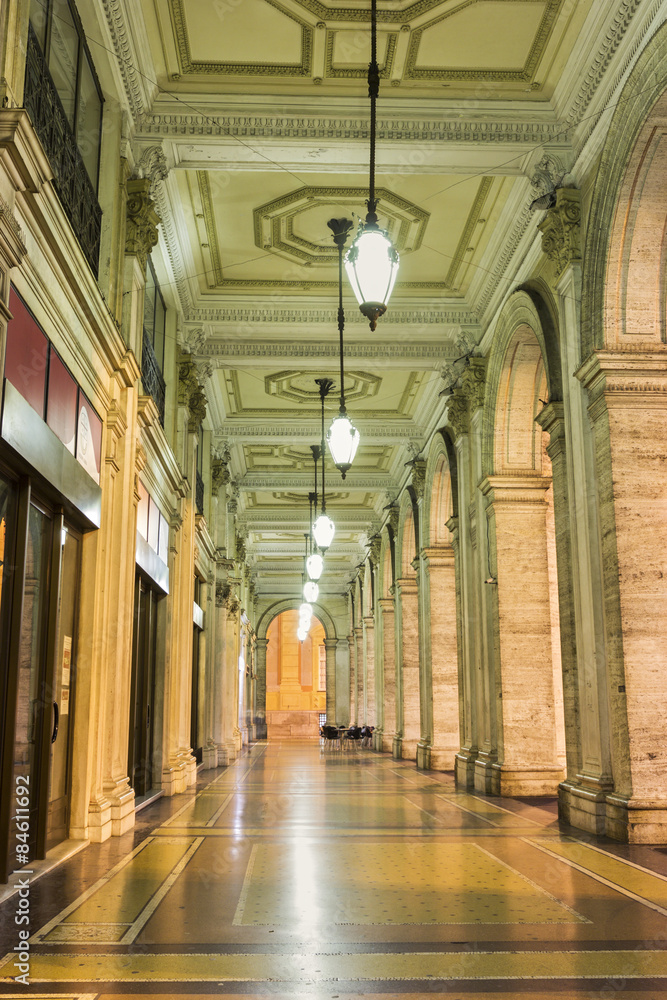 Arch building on Piazza de Ferrari in Genoa, Italy