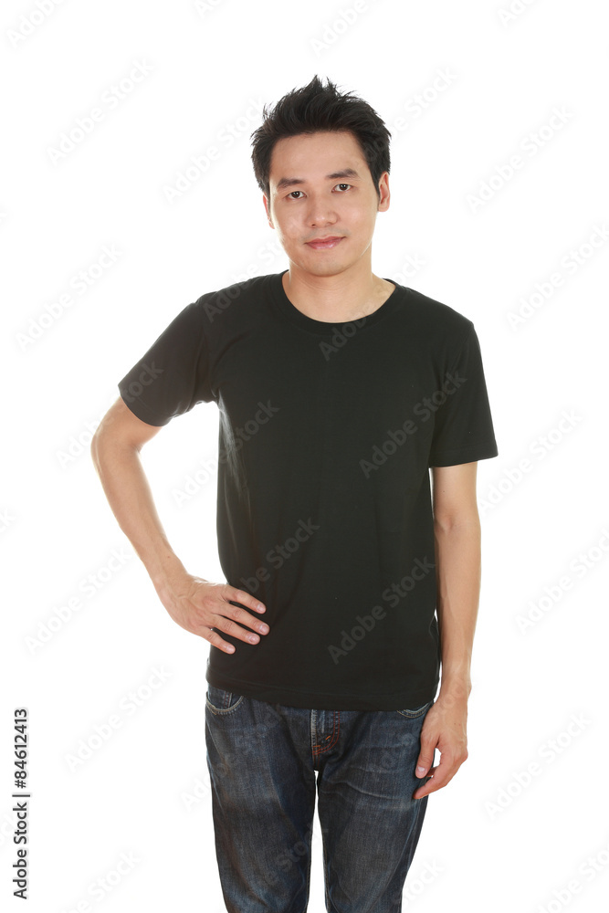 man with blank t-shirt man with blank t-shirt