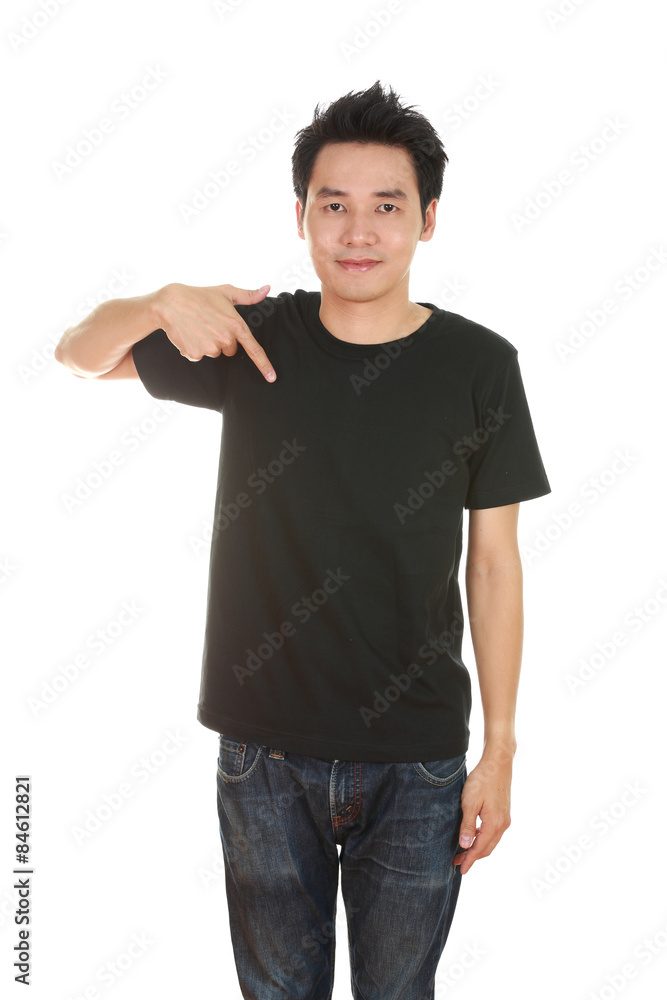 man with blank t-shirt man with blank t-shirt