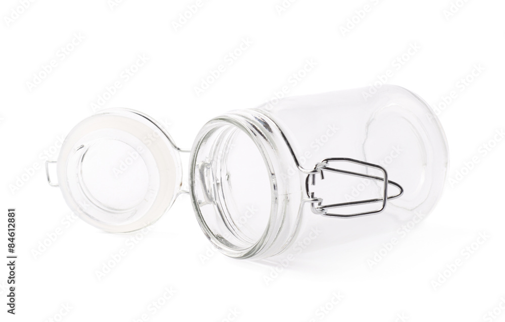 Empty glass jar isolated Empty glass jar isolated