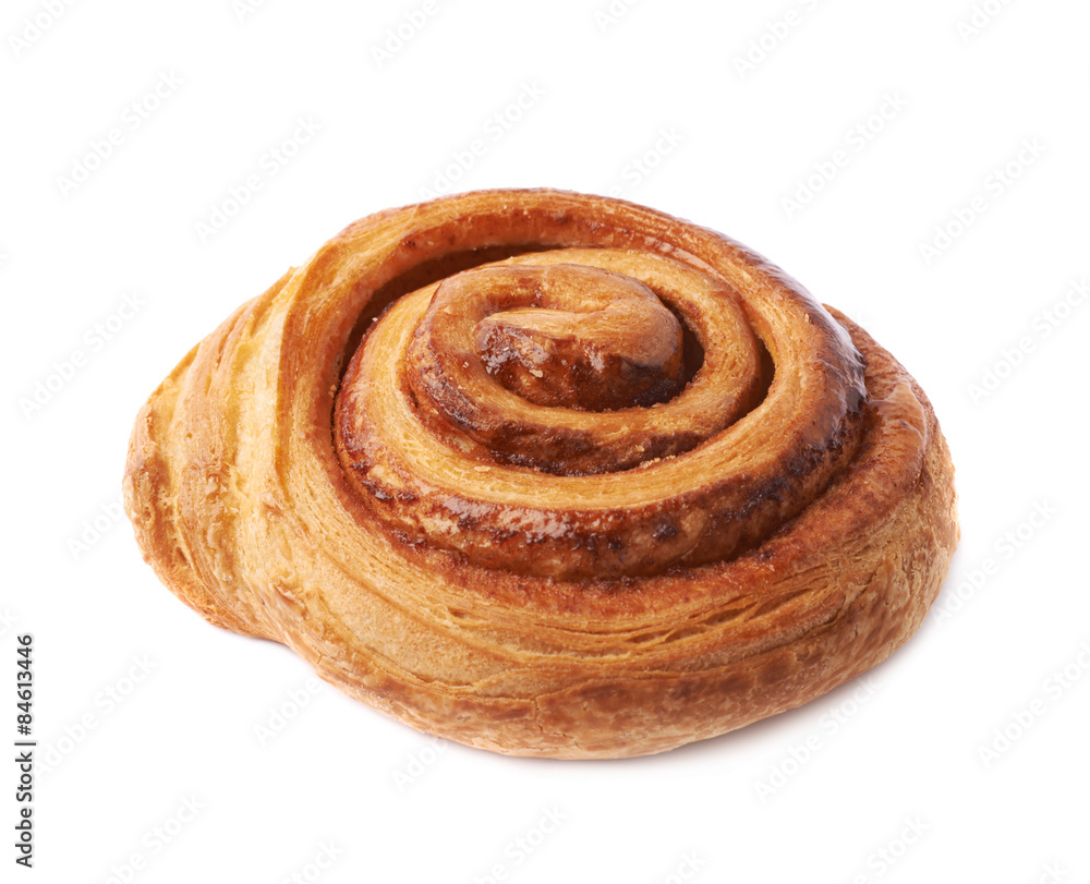 Sweet cinnamon bun roll isolated Sweet cinnamon bun roll isolated