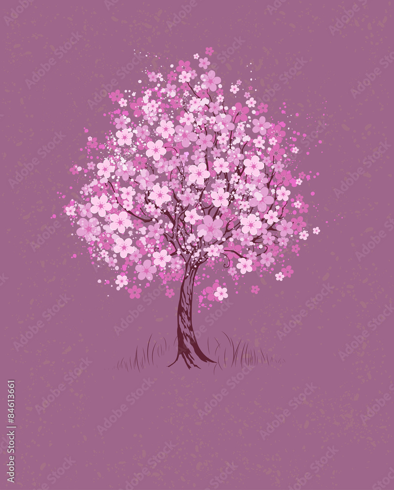 Obraz premium cherry on pink background