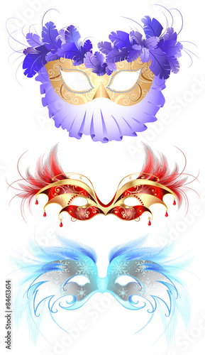 carnival masks with feathers