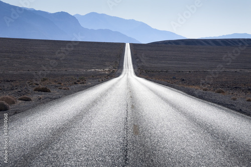 Straight road in Death Valley, California, USA